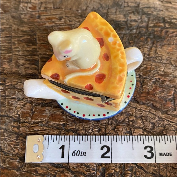 🧀🐁Vintage 🧀🐁Mouse on Cheese Teapot Trinket Box - Picture 9 of 13